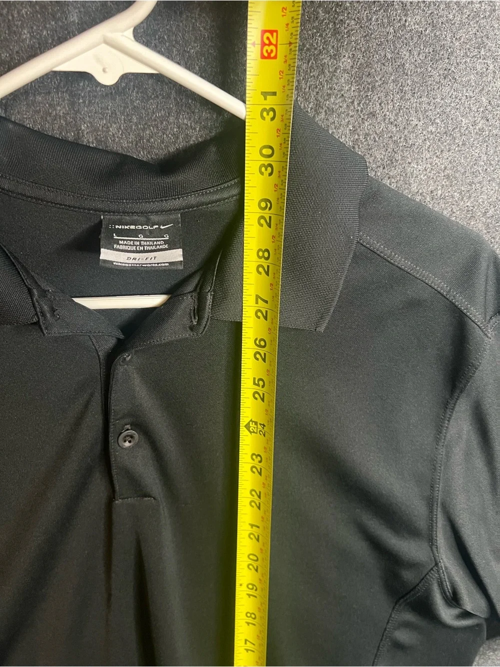 Nike Golf Dri-Fit Mens Black Moisture Wicking Polo Shirt Size L Performance Wear